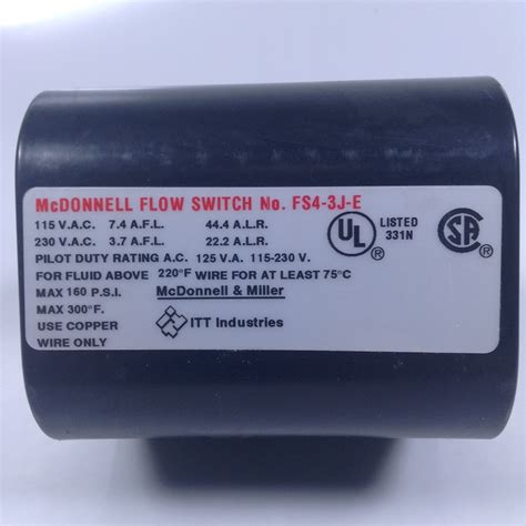 Mcdonnell And Miller Honeywell Fs4 3j E Liquid Flow Switch Nfp