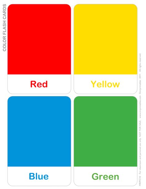 Printable Flashcards Colors