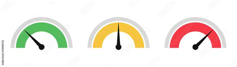 Dashboard Colorful Speedometer Icons Set Vector Scale Level Of
