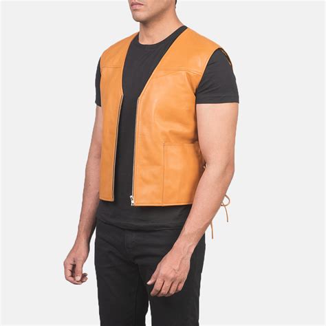 Tan Leather Vests For Men Buy Mens Tan Leather Vests In Uk