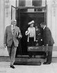 US President Warren G. Harding and his wife Florence Harding leave ...