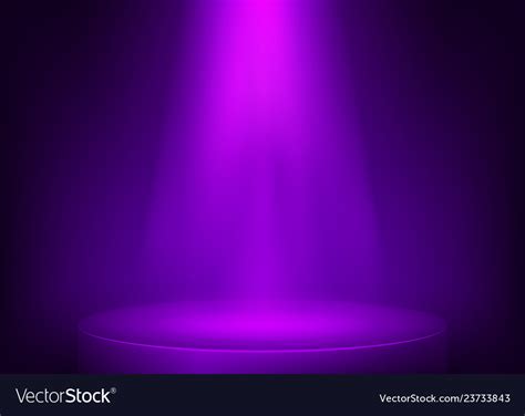 Purple Scene Illuminated Spotlight Show Spotlight Vector Image