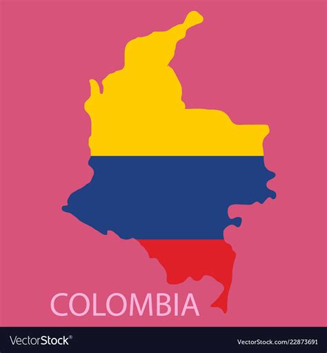 Flag Map Colombia Royalty Free Vector Image Vectorstock