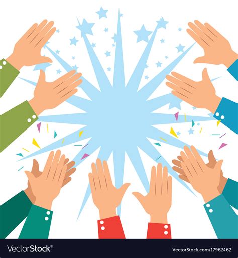 Human Hands Clapping Ovation Applaud Hands Vector Image