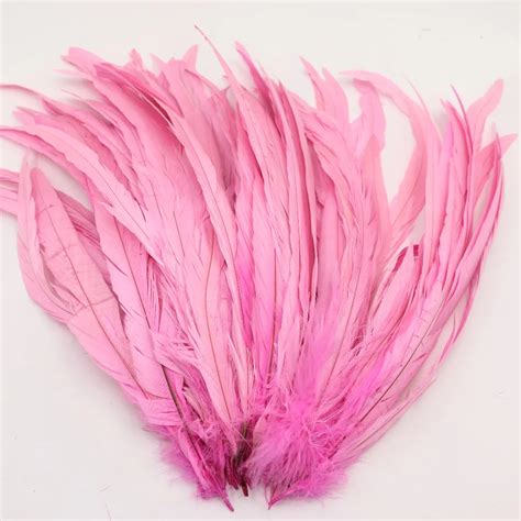 Pink Rooster Tail Feathers 12 14 Inches 30 35cm Cock Tail Featherrooster Tail Featherstail