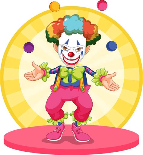 Cartoon Clown Performing Juggling Balls 7562488 Vector Art At Vecteezy