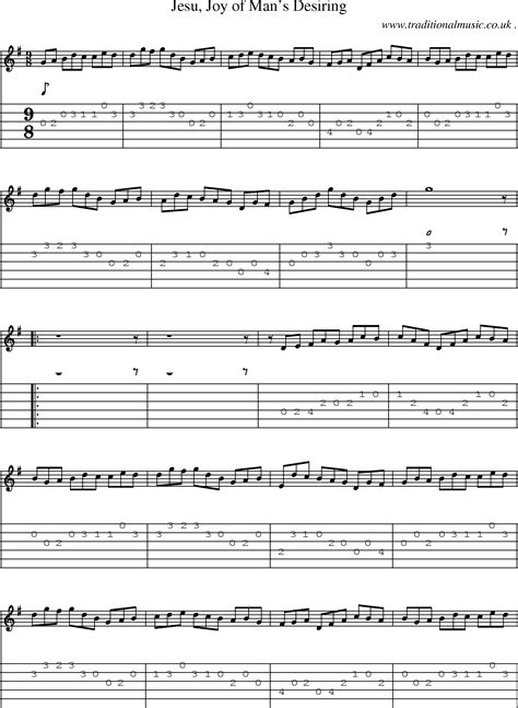 Common Session Tunes Scores And Tabs For Guitar Jesu Joy Of Mans