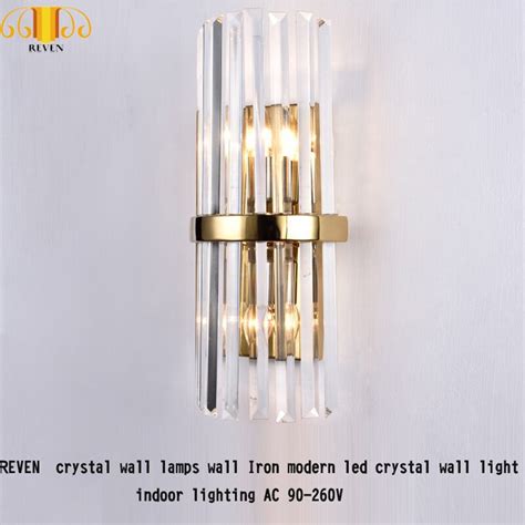 Reven Crystal Wall Lamps Wall Iron Modern Led Crystal Wall Light Indoor
