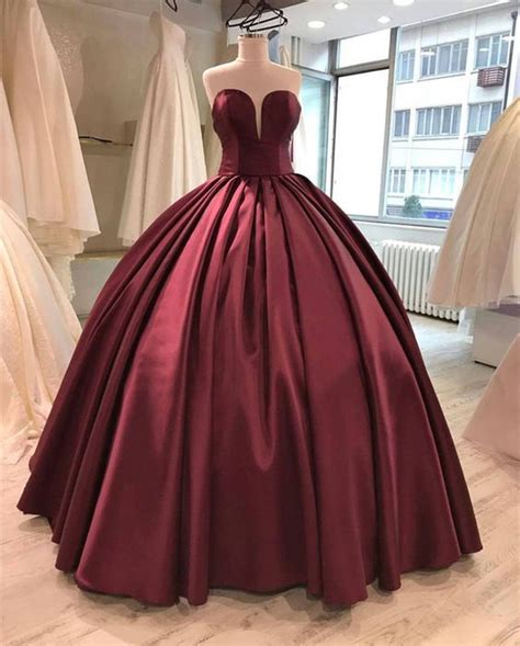 Burgundy Prom Dress Ball Gownmaroon Wedding Dresswine Red Wedding