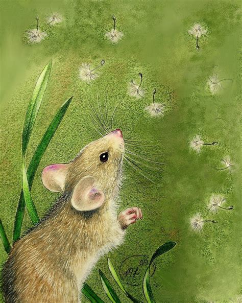 8x10 Cute Little Mouse Art Giclee Print By Melody Lea Lamb