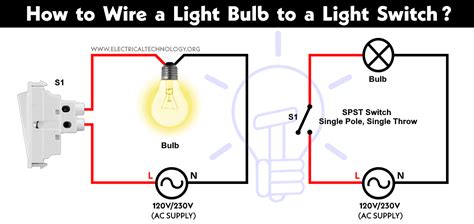 How To Control A Light Bulb Using Single Way Or One Way Switch