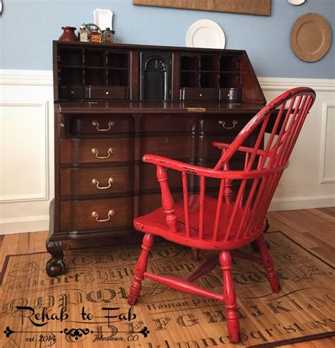 Gel Stained Antique Secretary Desk General Finishes