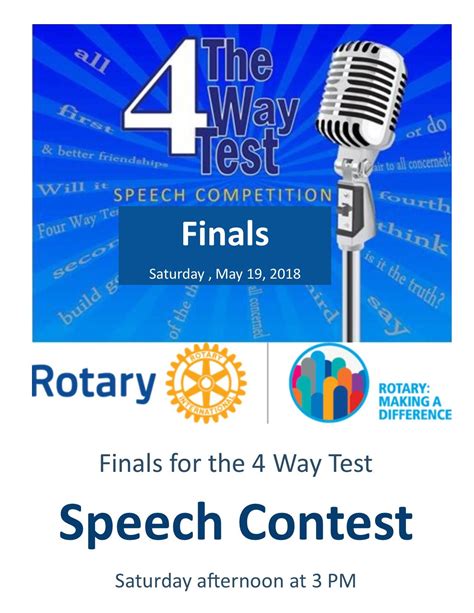 Going the Final Lap for the 2018 - 4 Way Test - Speech Contest | District 5790