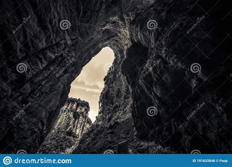 Natural Rocky Arch Fissure In Wulong National Park Stock Photo Image