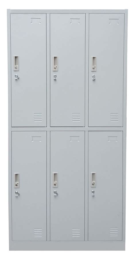 6 Door Steel Locker Cabinet With Padlock Hasp And Name Plate — Cubix Office