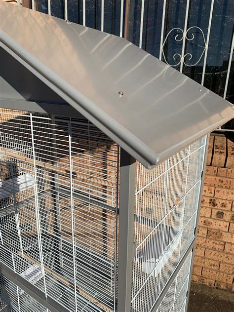 178cm Large Pet Bird Cage Budgie Aviary Metal Weatherproof On Wheels