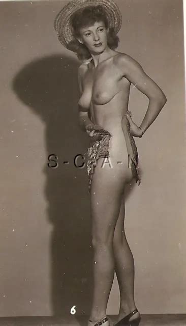 ORIGINAL VINTAGE 1940S 60S Nude RP Endowed Skinny Woman Long Legs
