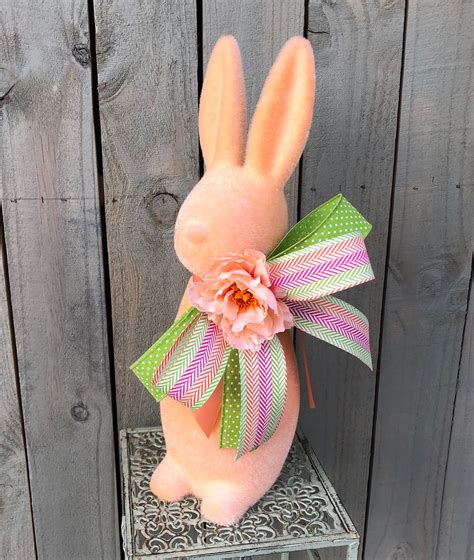 Flocked Bunny Easter Decor Etsy In 2021 Easter Bunny Centerpiece