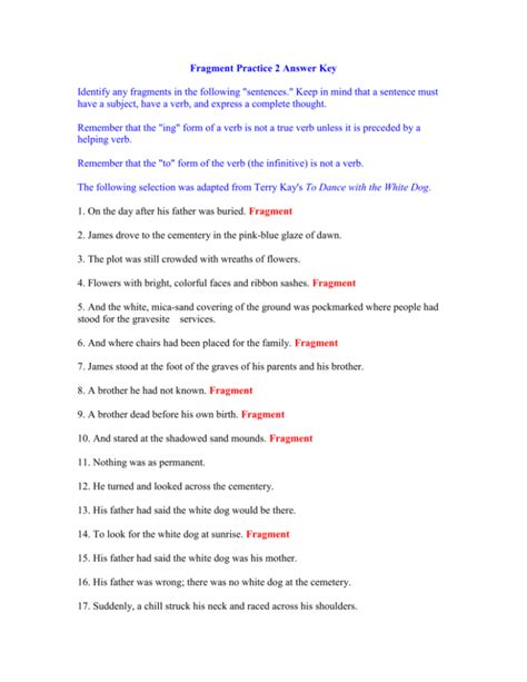43 Sentence Fragments Worksheet Answers Worksheet Information