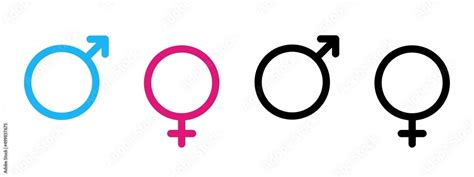 Male And Female Symbol Set Gender Icon Set Sex Man Women Symbol Set Vector Graphic Stock