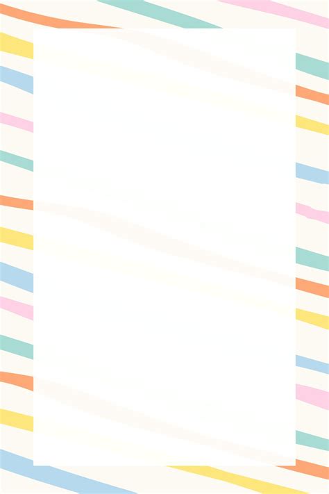 Colorful Striped Frame Vector In Cute Pastel Free Stock Illustration