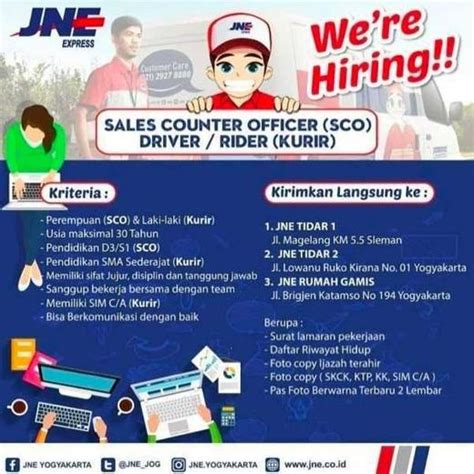 Loker lowongan kerja kurir ( delivery ). Lowongan Driver / Rider / Kurir JNE - Indah Pratiwi di ...
