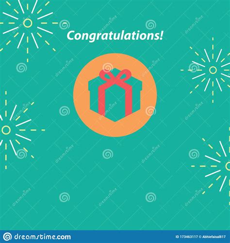 Surprise T Box With Congratulation Text For Banner Background Stock
