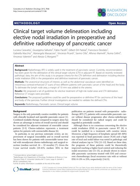 Pdf Clinical Target Volume Delineation Including Elective Nodal
