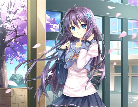 Wallpaper Shoufukucho Anime Girl Look Wind 3000x2330 Wallup