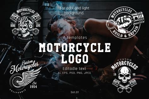 Motorcycle Logo Set Logo Set Motorcycles Logo Design Motorcycle Logo