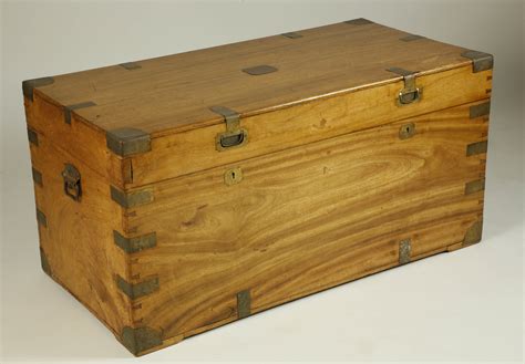 Chinese Export Brass Bound Camphorwood Campaign Trunk 19th Century