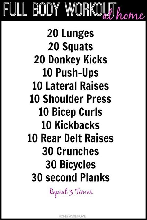 Full Body Workout At Home Honey Were Home Full Body Workout At