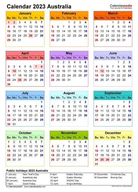 Calendar 2023 Australia