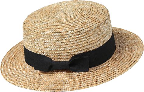 BABEYOND Women Men Brim Boater Hat 1920s Gatsby Straw Hat 20s Costume