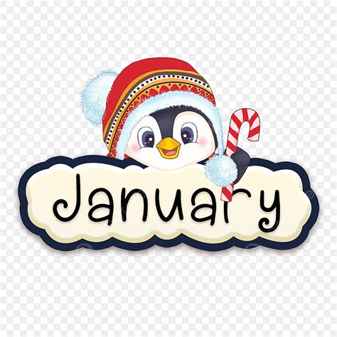Cute January Clipart Vector Cute Penguin January Clipart January