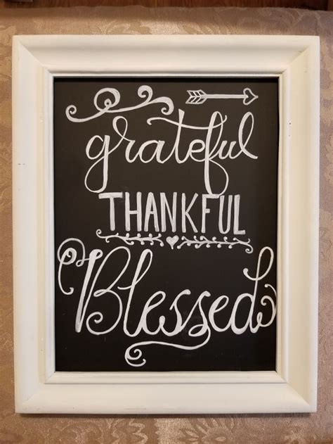 Grateful Thankful Blessed Chalkboard Art Grateful Thankful Blessed