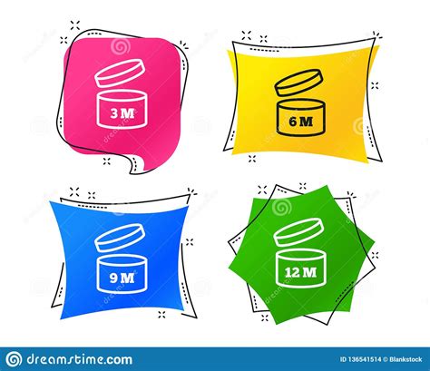 After Opening Use Icons Expiration Date Product Vector Stock Vector