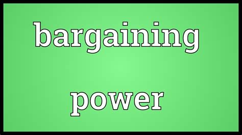 Bargaining Power Meaning Youtube