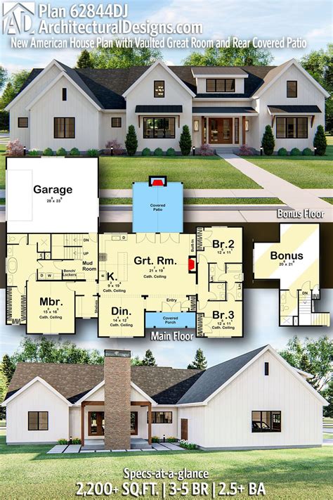 Our New American Ranch House Plan 62844dj Gives You 2200 Square Feet