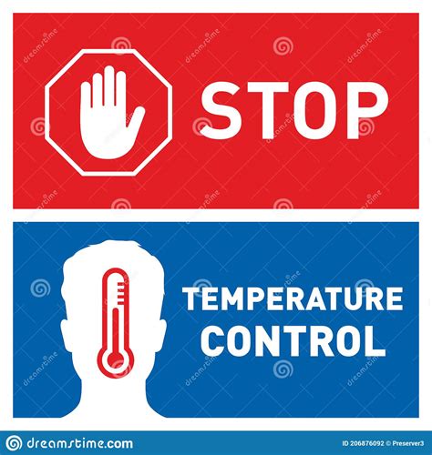 Stop Sign Simple Flat Illustration Showing Body Temperature Check Sign