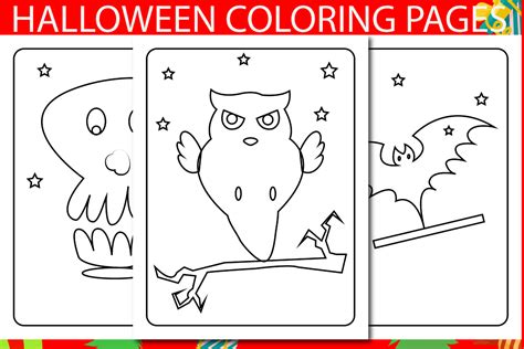 Halloween Coloring Pages Graphic By Unique Designer · Creative Fabrica