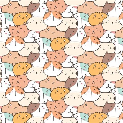 Cute Cats Pattern Background Background Patterns Cat Vector