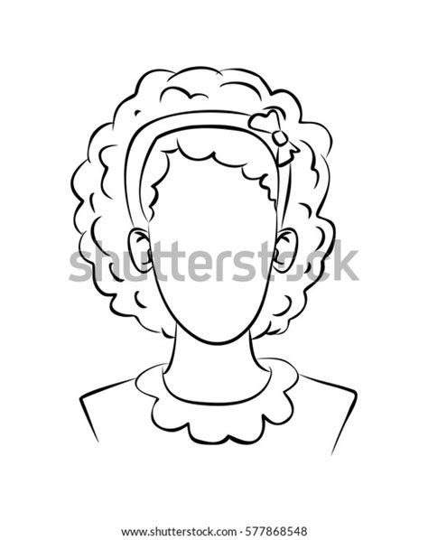 Silhouette Curly Hairstyles Women Doodle Stock Vector Royalty Free