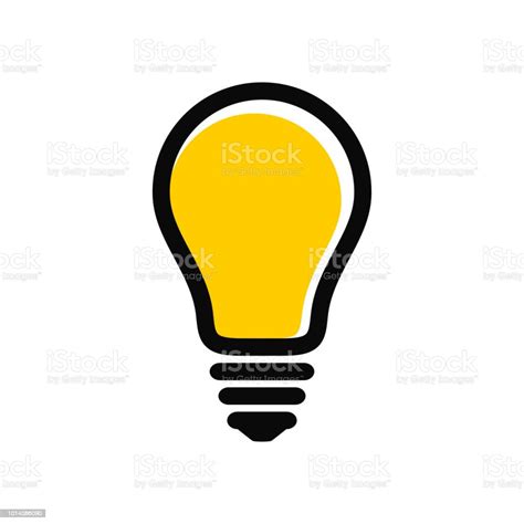Ikon Bola Lampu Modern Simbol Ide Dan Kreativitas Ilustrasi Stok