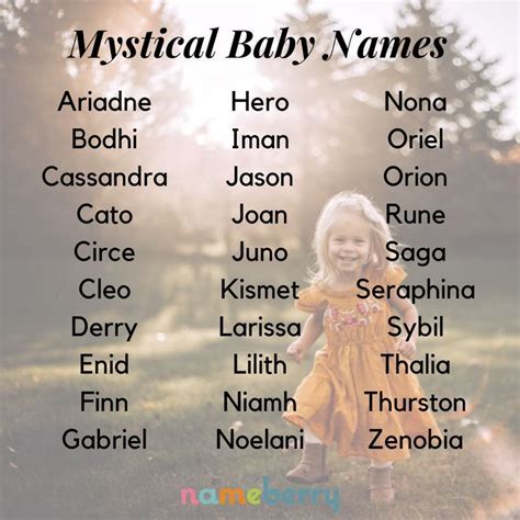 Mystical Baby Names Baby Name List Names Mystical Names