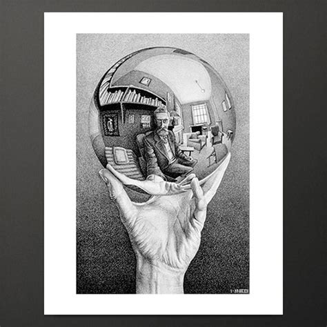 “hand With Reflecting Sphere” Mini Poster Mc Escher The Official