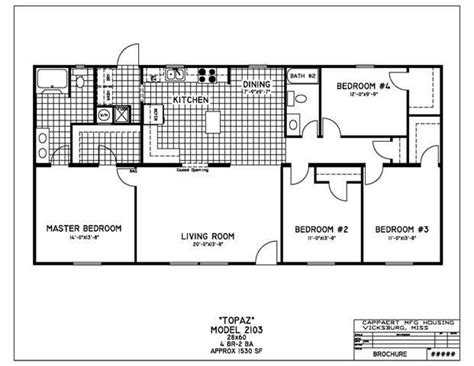Second floor one bedroom, family room, one bathroom, study area, office. 4 Bedroom 28x60 Floor Plans | Mobile home floor plans ...