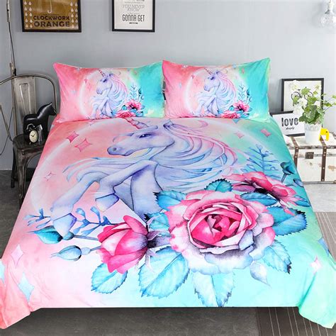 Shop the majestic twin unicorn bedding sets today. Sleepwish Unicorn Bedding Teen Magical Horse Rose ...