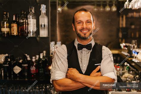 Portrait Of An Elegant Barman — Smiling Person Stock Photo 166151516