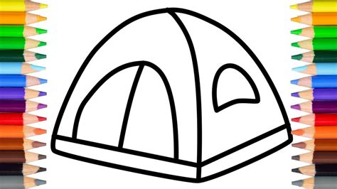 Lets Draw Tent Drawings For Kids Youtube